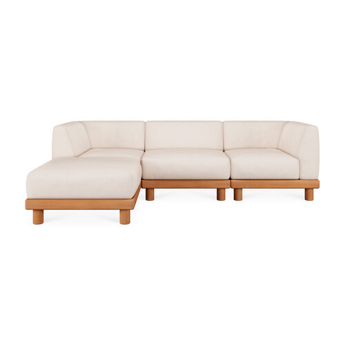 Ethnicraft Monocle outdoor modulaire sofa teak voetenbank