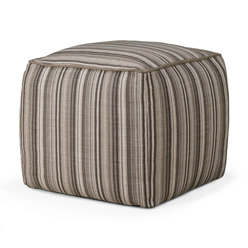 Ethnicraft Zahara outdoor poef grey stripe stof
