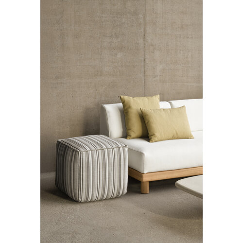 Ethnicraft Zahara outdoor poef grey stripe stof