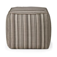 Zahara outdoor poef grey stripe stof
