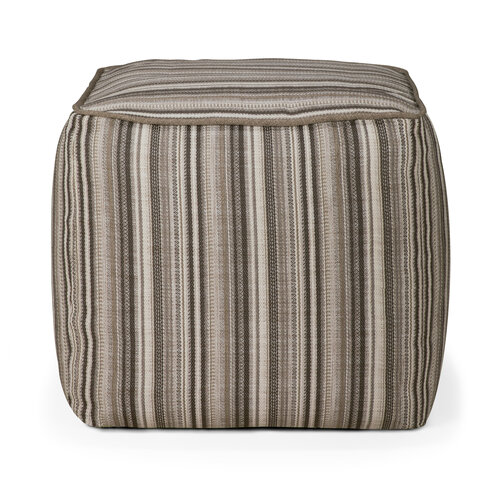 Ethnicraft Zahara outdoor poef grey stripe stof