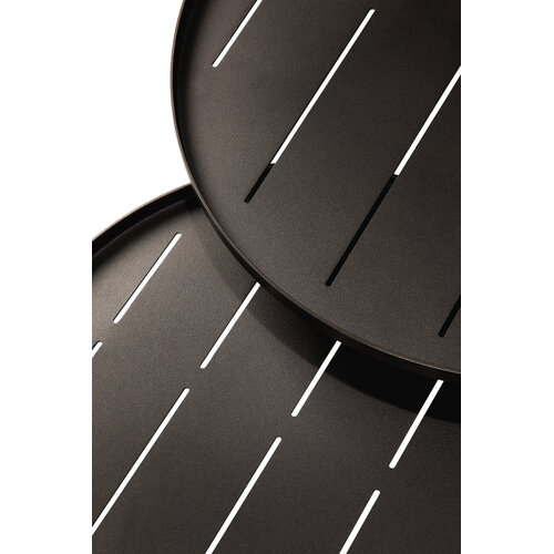 Ethnicraft Outdoor dienblad salontafel set van 2 aluminium dark bronze