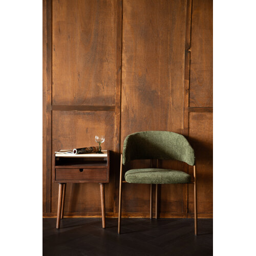 Dutchbone Naida eetkamerstoel bouclé groen