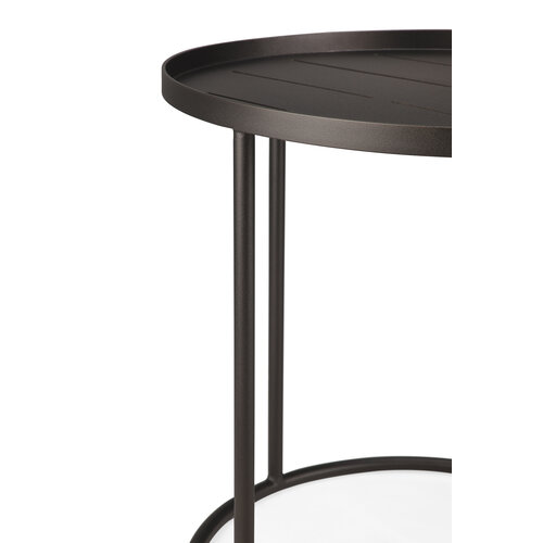 Ethnicraft Outdoor dienblad bijzettafel aluminium dark bronze