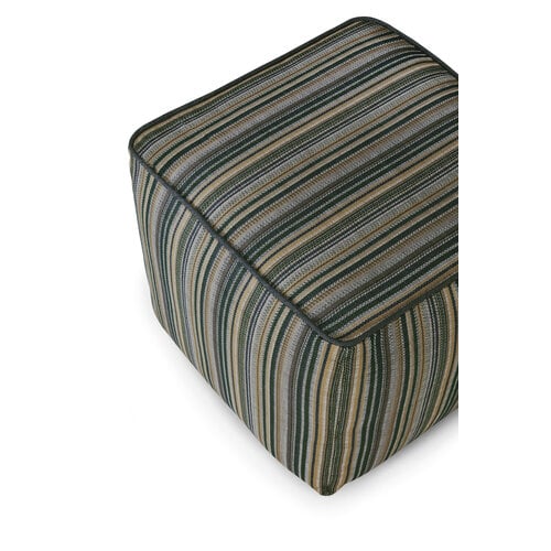 Ethnicraft Zahara outdoor poef blue stripe stof