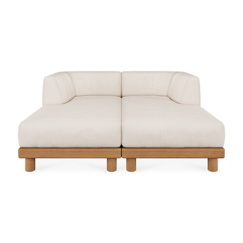 Ethnicraft Monocle outdoor modulaire sofa teak loungebed met R arm