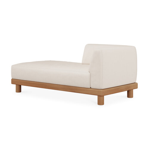 Ethnicraft Monocle outdoor modulaire sofa teak loungebed met R arm