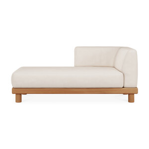 Ethnicraft Monocle outdoor modulaire sofa teak loungebed met R arm Ethnicraft Monocle outdoor modulaire sofa teak loungebed met R arm