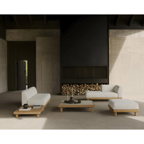 Ethnicraft Monocle outdoor modulaire sofa teak loungebed met R arm