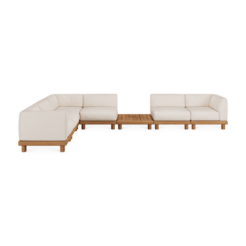 Ethnicraft Monocle outdoor modulaire sofa teak zitbank met R arm