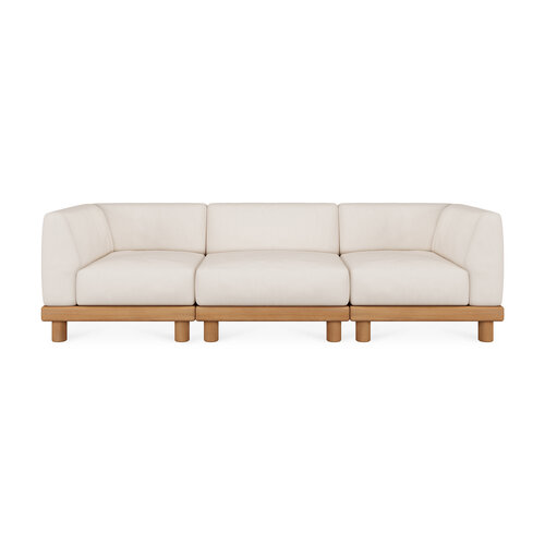 Ethnicraft Monocle outdoor modulaire sofa teak zitbank met L arm