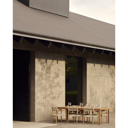 Ethnicraft Jack Woven tuinstoel met armleuningen teak beige koord zonder kussen