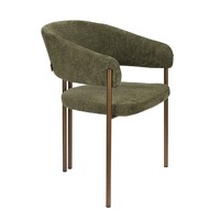 Naida eetkamerstoel bouclé groen