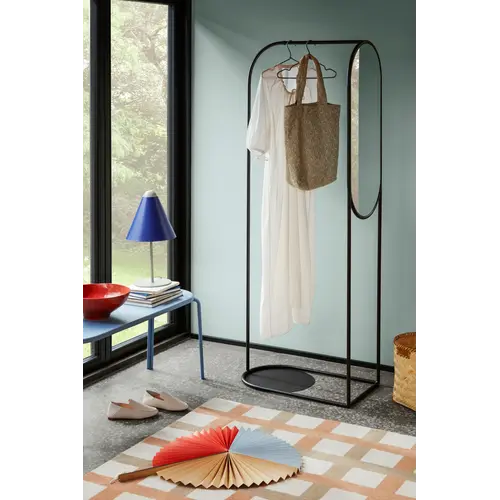 Broste Copenhagen Archie kledingrek met spiegel zwart L 70 x H 180