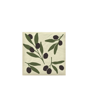 Broste Copenhagen Olive papieren servetten - set van 20