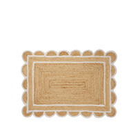 Scallop paillasson en jute blanc/naturel
