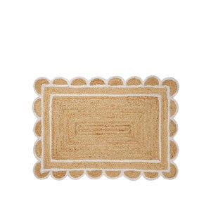 Broste Copenhagen Scallop paillasson en jute blanc/naturel