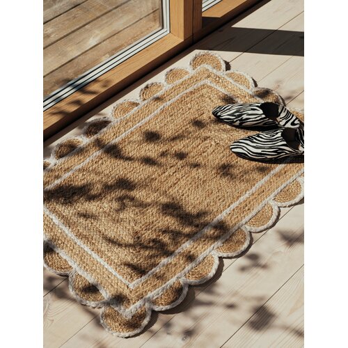 Broste Copenhagen Scallop deurmat jute wit/naturel