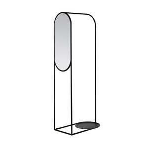 Broste Copenhagen Archie portant à vêtements avec miroir noir L 70 x H 180