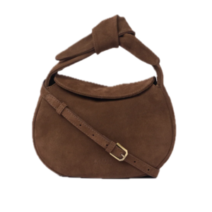 O My Bag Coco croissant handtas Chocolate - suède klassiek leer