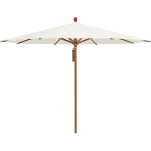 Glatz Parasol Piazza en aluminium aspect bois, tissu 158 blanc cassé