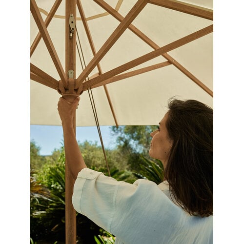 Glatz Piazza parasol aluminium houtlook stof 158 off-white Glatz Piazza parasol aluminium houtlook stof 158 off-white