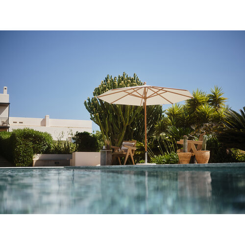 Glatz Piazza parasol aluminium houtlook stof 158 off-white Glatz Piazza parasol aluminium houtlook stof 158 off-white