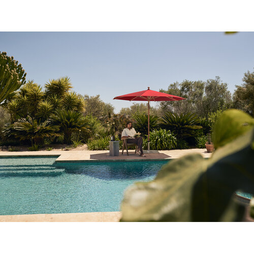 Glatz Piazza parasol aluminium houtlook stof 158 off-white Glatz Piazza parasol aluminium houtlook stof 158 off-white