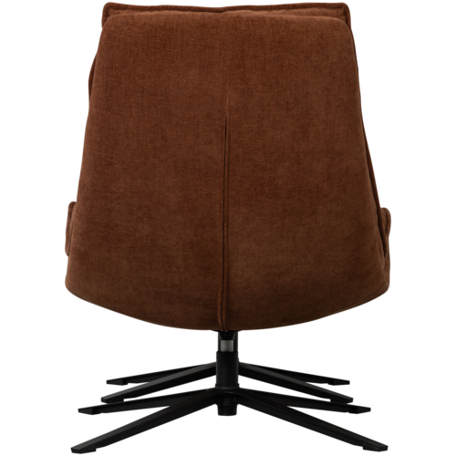 WOOOD Kube draaifauteuil met hocker bruin
