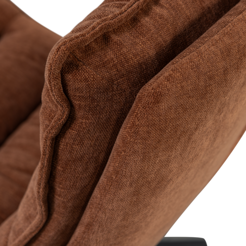 WOOOD Kube draaifauteuil met hocker bruin