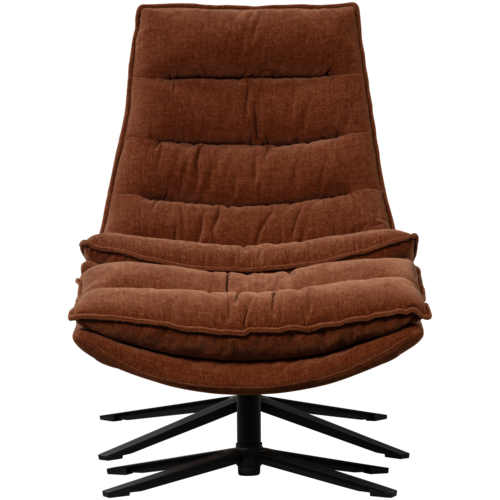 WOOOD Kube draaifauteuil met hocker bruin