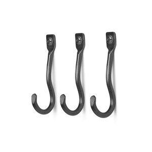 Ferm Living Curvature crochets en laiton noir - lot de 3