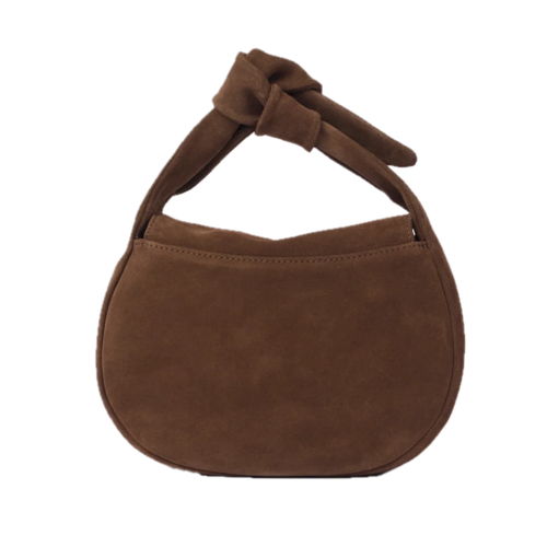 O My Bag Coco croissant handtas Chocolate - suède klassiek leer