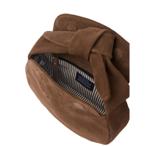 O My Bag Coco croissant handtas Chocolate - suède klassiek leer