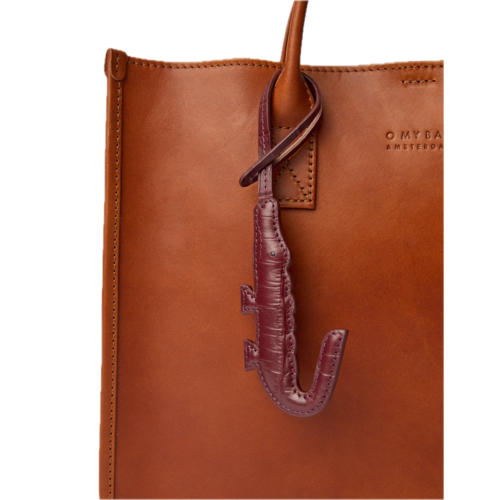 O My Bag Crocodile handtas accessoire/bag charm - dark cherry