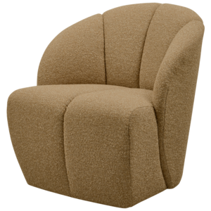 WOOOD Mojo draaifauteuil bouclé geel/bruin melange