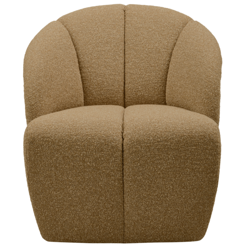 WOOOD Mojo draaifauteuil bouclé geel/bruin melange