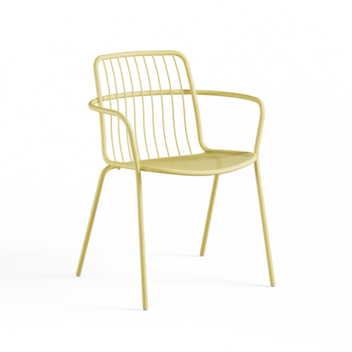 Emu Alisea tuinstoel met armleuningen vanilla yellow