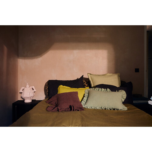 HKLiving Ruffle kussen chestnut 50x50cm