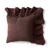 Ruffle kussen chestnut 50x50cm