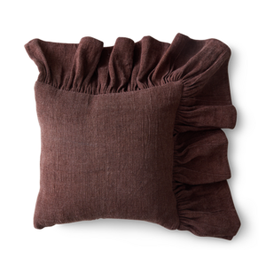 HKLiving Ruffle coussin Chestnut 50x50cm