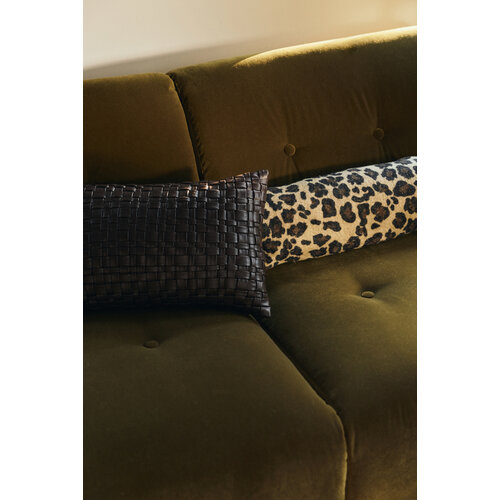 HKLiving Kussen geweven chocolate brown 50x30cm