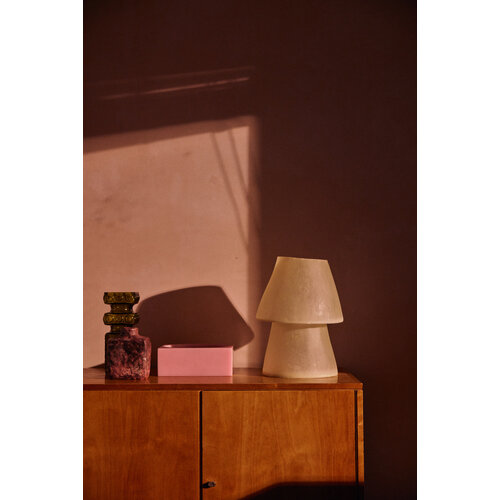 HKLiving Glassfiber tafellamp off white