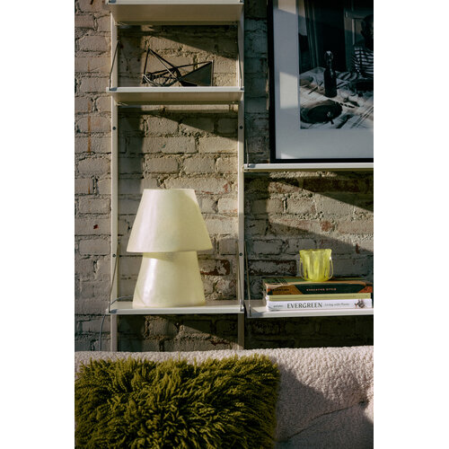 HKLiving Glassfiber tafellamp off white