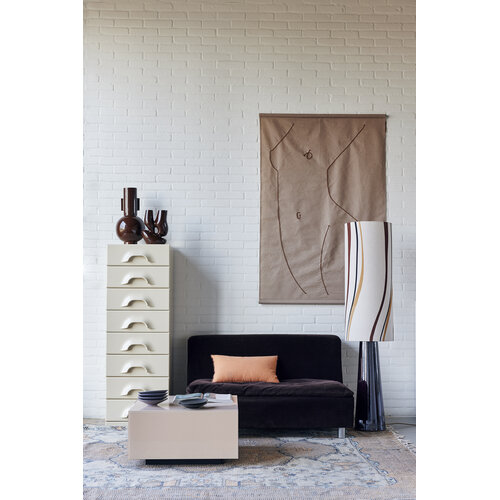 HKLiving Bedrukt tapijt rood/blauw vierkant - TOONZAALMODEL