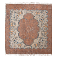 Bedrukt tapijt rood/blauw vierkant - TOONZAALMODEL