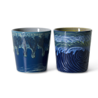 70s koffiekopjes Van Gogh starry night – set van 2