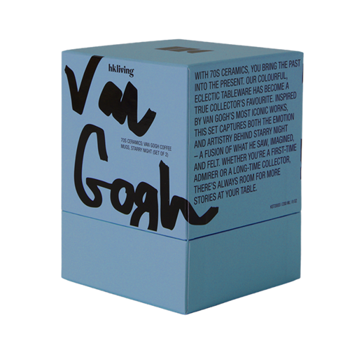 HKLiving 70s koffiekopjes Van Gogh starry night – set van 2