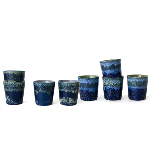 HKLiving 70s koffiekopjes Van Gogh starry night – set van 2
