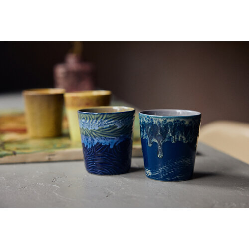HKLiving 70s koffiekopjes Van Gogh starry night – set van 2